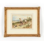 Property of a gentleman - Myles Birket Foster (1825-1899) - CHILDREN ON A COUNTRY PATH -