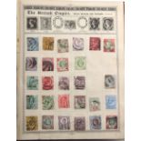 Stamps - World: A collection in an old-time "The Queen Postage Stamp Album" with GB 1887-92