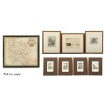 Property of a lady - a group of eight framed & glazed prints, comprising two etchings by Charles
