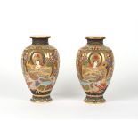 Property of a lady - a large pair of Japanese Satsuma vases, first half 20th century, 19.3ins. (