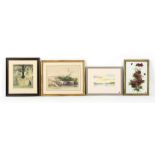 Property of a lady - four assorted pictures & prints, all framed, including a lithograph by A.