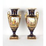 Property of a gentleman - a pair of mid 19th century English porcelain vases, possibly Ridgway, each