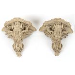 Property of a gentleman - a pair of late 19th / early 20th century Italian carved mask wall