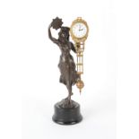 Property of a deceased estate - a German Junghans spelter mystery clock with figure of a