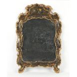 Property of a gentleman - a 19th century green & gilt chinoiserie decorated carved giltwood framed