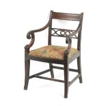 Property of a deceased estate - an early 19th century Regency period mahogany elbow chair with