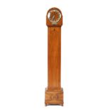 Property of a gentleman - an Art Deco walnut cased 8-day chiming grandmother clock, 56.3ins. (