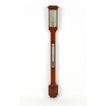 Property of a deceased estate - a Victorian oak stick barometer, with canted ivory register, 38.