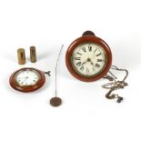 Property of a deceased estate - a 19th century postman's alarm wall clock; together with a 19th