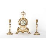 Property of a deceased estate - a late 19th century French gilt metal mounted porcelain clock