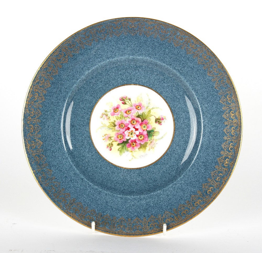 Property of a gentleman - a set of eleven Royal Worcester plates, variously painted with flowers - Image 2 of 3