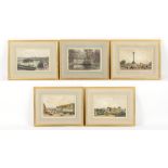 Property of a gentleman - a set of five 19th century coloured lithographs depicting Paris scenes,