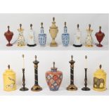 Property of a gentleman - sixteen assorted table lamps including seven pairs (16).