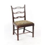 Property of a deceased estate - a George III mahogany simulated bamboo side chair, circa 1770, in