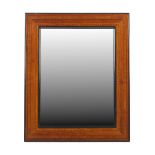 Property of a gentleman - a parquetry rectangular framed wall mirror, 35.75 by 29ins. (91 by