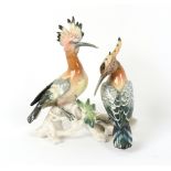 Property of a deceased estate - a Karl Ens group model of two Hoopoe birds, 10.25ins. (26cms.) high.