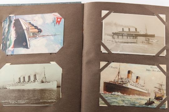 Property of a gentleman - a picture postcard album containing various postcards including naval - Image 4 of 6