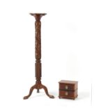 Property of a deceased estate - a carved mahogany plant stand adapted from a Victorian bed post;