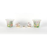Property of a gentleman - a pair of Herend porcelain reticulated vases, 4.8ins. (12cms.) high;