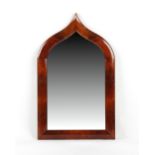 Property of a lady - a Victorian mahogany mitre shaped framed mirror, previously part of a