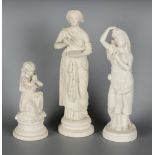 The Henry & Tricia Byrom Collection - three Victorian Parian figures, all unmarked, the tallest