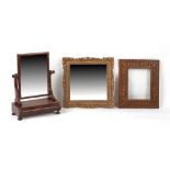 Property of a lady - a Victorian mahogany swing-frame toilet mirror with two-drawer base; together