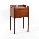 Property of a lady - an 18th century George III mahogany tray-top pot cupboard, with square