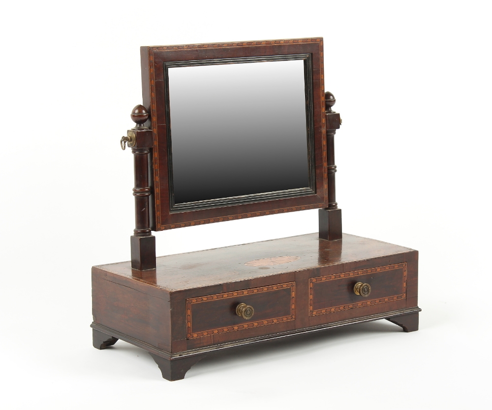 Property of a deceased estate - an early 19th century mahogany & inlaid rectangular swing-frame