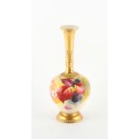 Property of a gentleman - a Royal Worcester vase painted with autumnal leaves & berries, signed K(