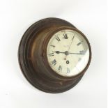 Property of a deceased estate - a Smiths Astral bulkhead clock with red seconds hand, on mahogany