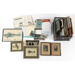 Property of a deceased estate - a crate containing assorted photographs, prints & printed matter