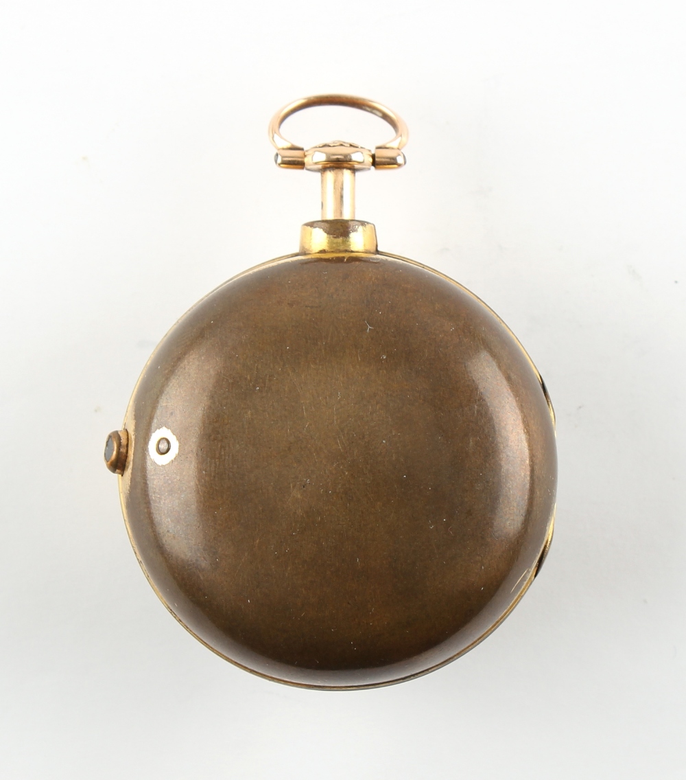 The Henry & Tricia Byrom Collection - a George I gilt pair cased pocket watch, the verge fusee - Image 2 of 3