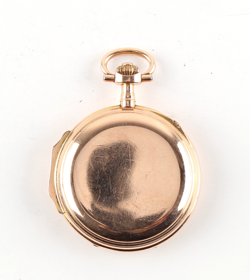 The Henry & Tricia Byrom Collection - a Swiss 14ct gold hunter cased small pocket watch or fob - Image 2 of 5