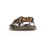 Property of a gentleman - after Pierre Jules Mene - a small late 19th / early 20th century patinated