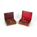 The Henry & Tricia Byrom Collection - two 19th century rosewood & brass mounted vanity boxes, the