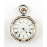 The Henry & Tricia Byrom Collection - a Victorian silver open faced keyless wind pocket watch with