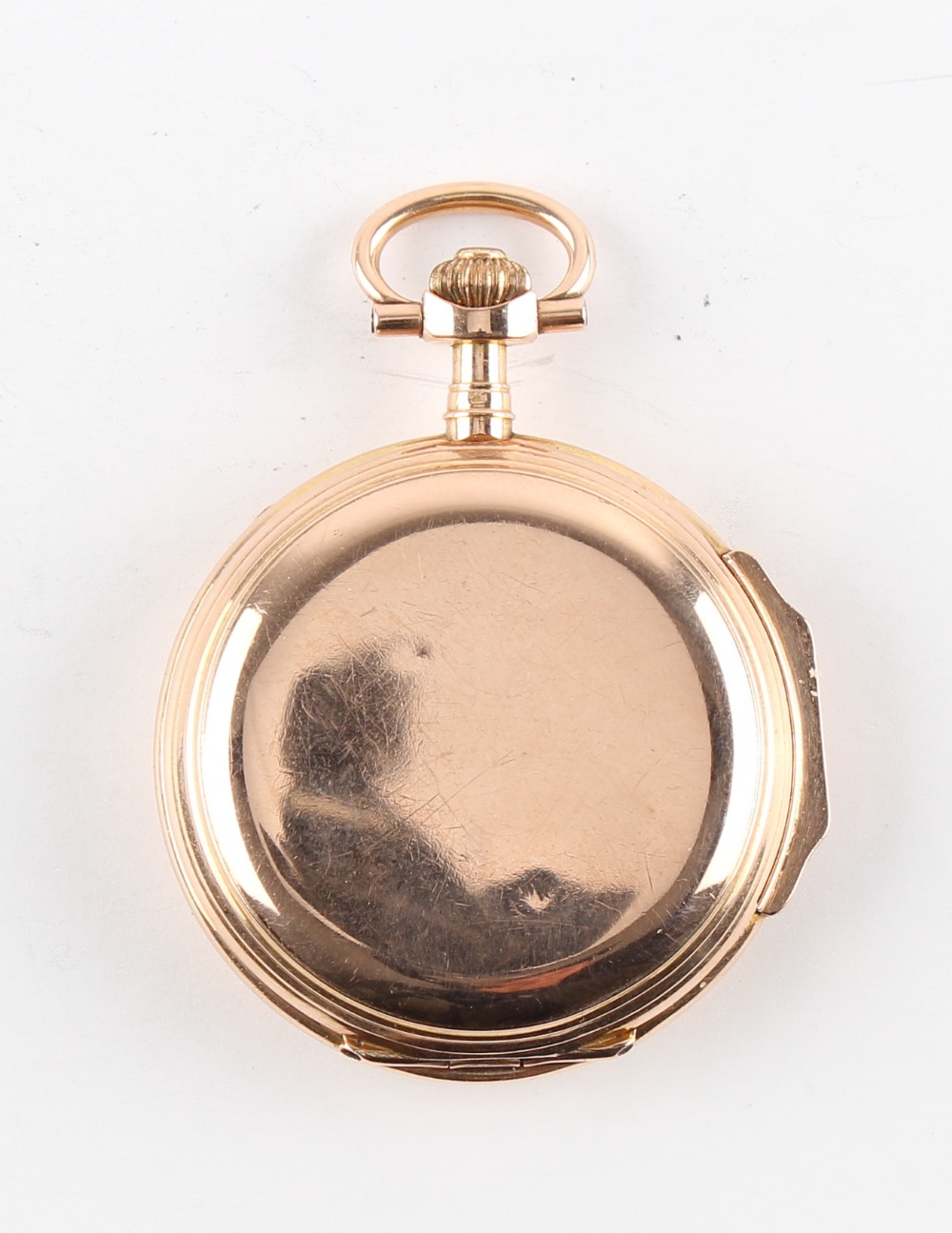 The Henry & Tricia Byrom Collection - a Swiss 14ct gold hunter cased small pocket watch or fob - Image 3 of 5