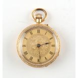 The Henry & Tricia Byrom Collection - a late 19th / early 20th century 18ct gold open faced
