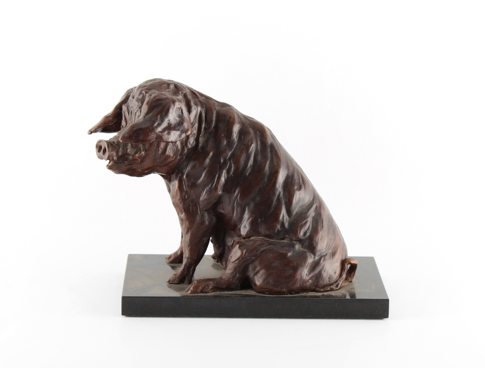 Property of a gentleman - Sarah Coward FRSA (modern British) - a brown patinated bronze model of a