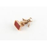 Property of a gentleman - a 19th century yellow gold (tests 14/15ct) carnelian intaglio seal with