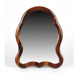 Property of a deceased estate - a rosewood cartouche shaped adjustable easel dressing mirror, 21.