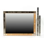 Property of a deceased estate - a modern rectangular marginal framed wall mirror with etched