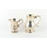 Property of a gentleman - a Victorian silver baluster mug, with engraved foliate decoration &