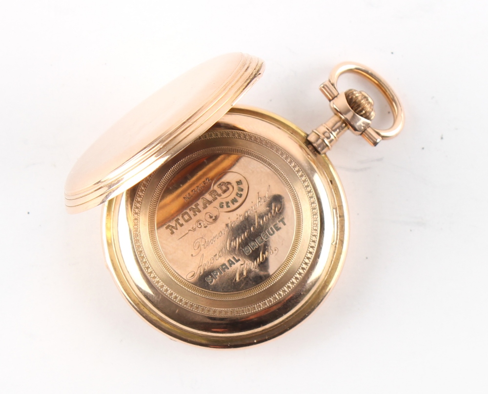 The Henry & Tricia Byrom Collection - a Swiss 14ct gold hunter cased small pocket watch or fob - Image 4 of 5