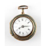 The Henry & Tricia Byrom Collection - a George III gold plated & shagreen pair cased pocket watch,