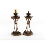 Property of a deceased estate - a pair of 19th century ormolu & patinated bronze cassolettes, 9.