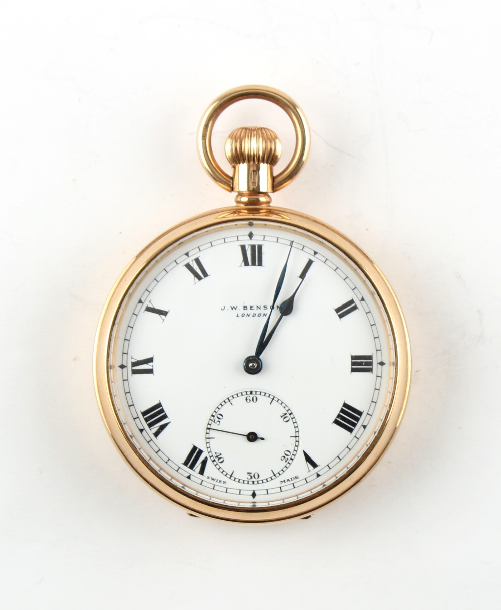 The Henry & Tricia Byrom Collection - a late 19th / early 20th century 9ct gold open faced keyless