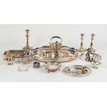 Property of a deceased estate - a quantity of assorted silver plated items including a galleried