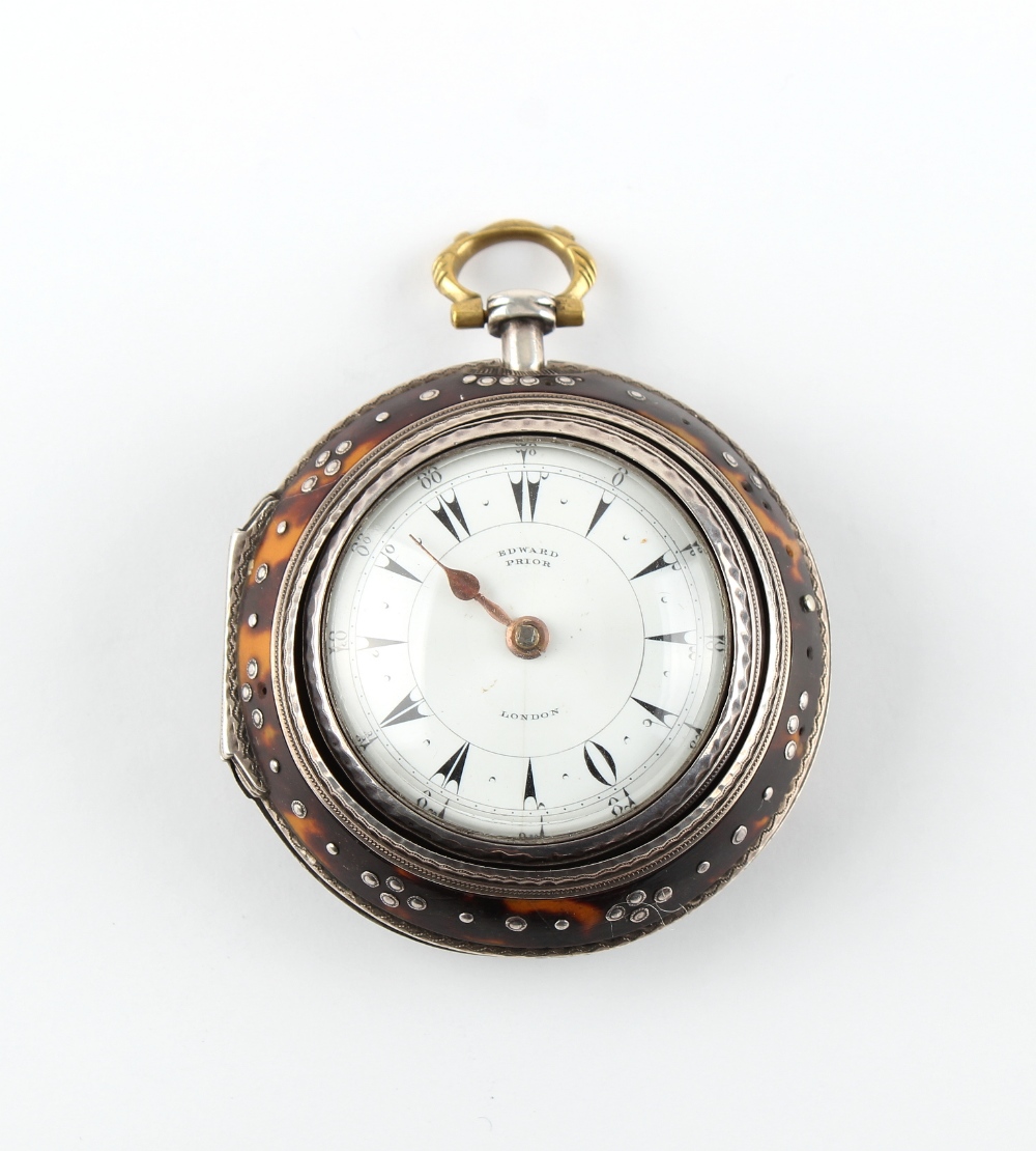 The Henry & Tricia Byrom Collection - a Victorian silver & tortoiseshell triple cased pocket