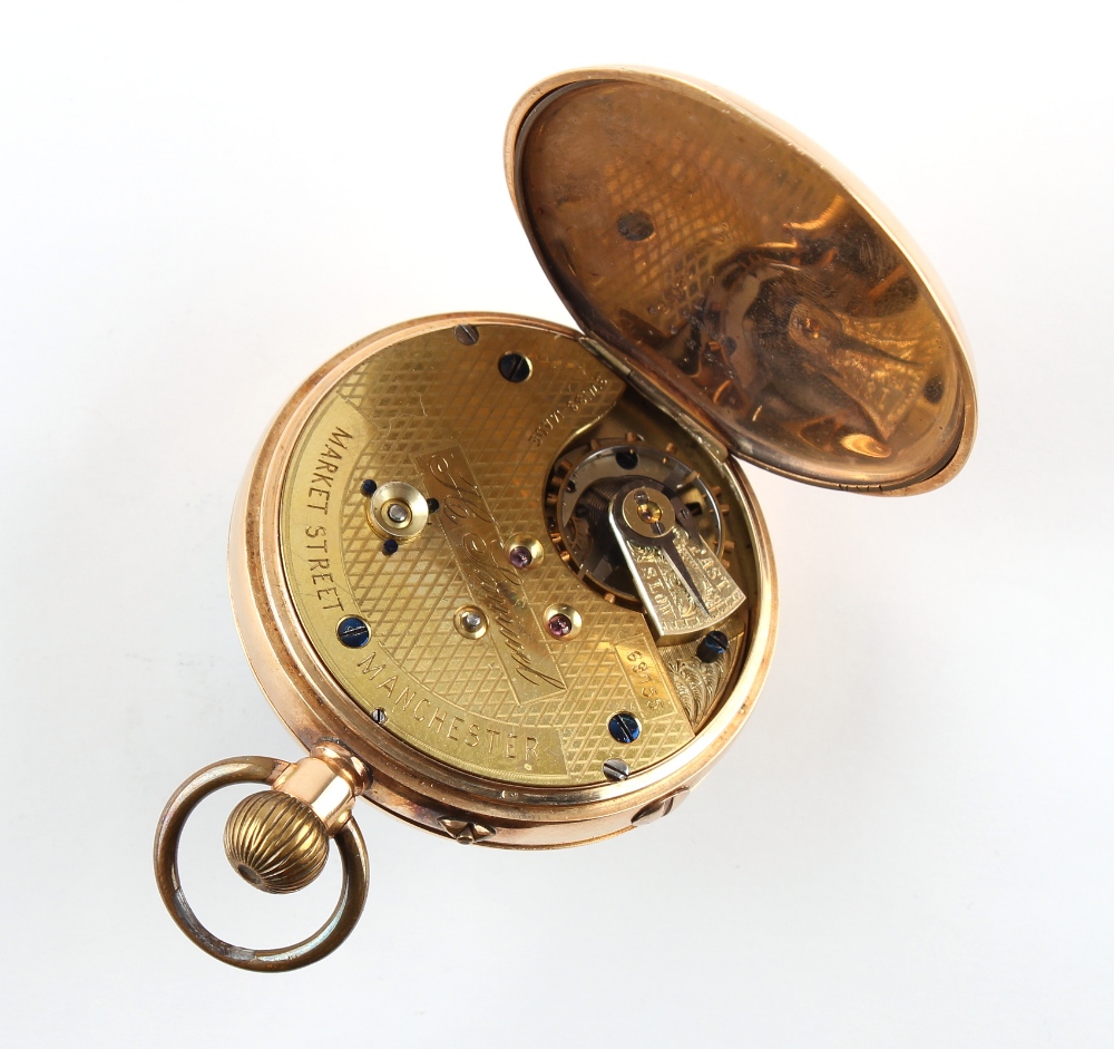 The Henry & Tricia Byrom Collection - a 14ct gold open faced keyless wind pocket watch with centre - Image 3 of 3